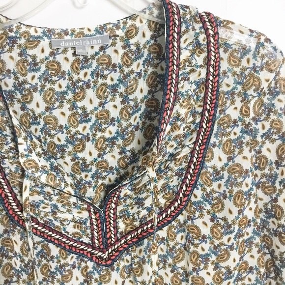 Daniel Rainn Boho Top Size S Long Sleeve Shirt - Picture 2 of 6
